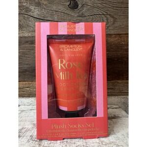 Brompton & Langley Rose Milk‎ Tea Foot Cream 2.5oz Gift Pack With Socks New